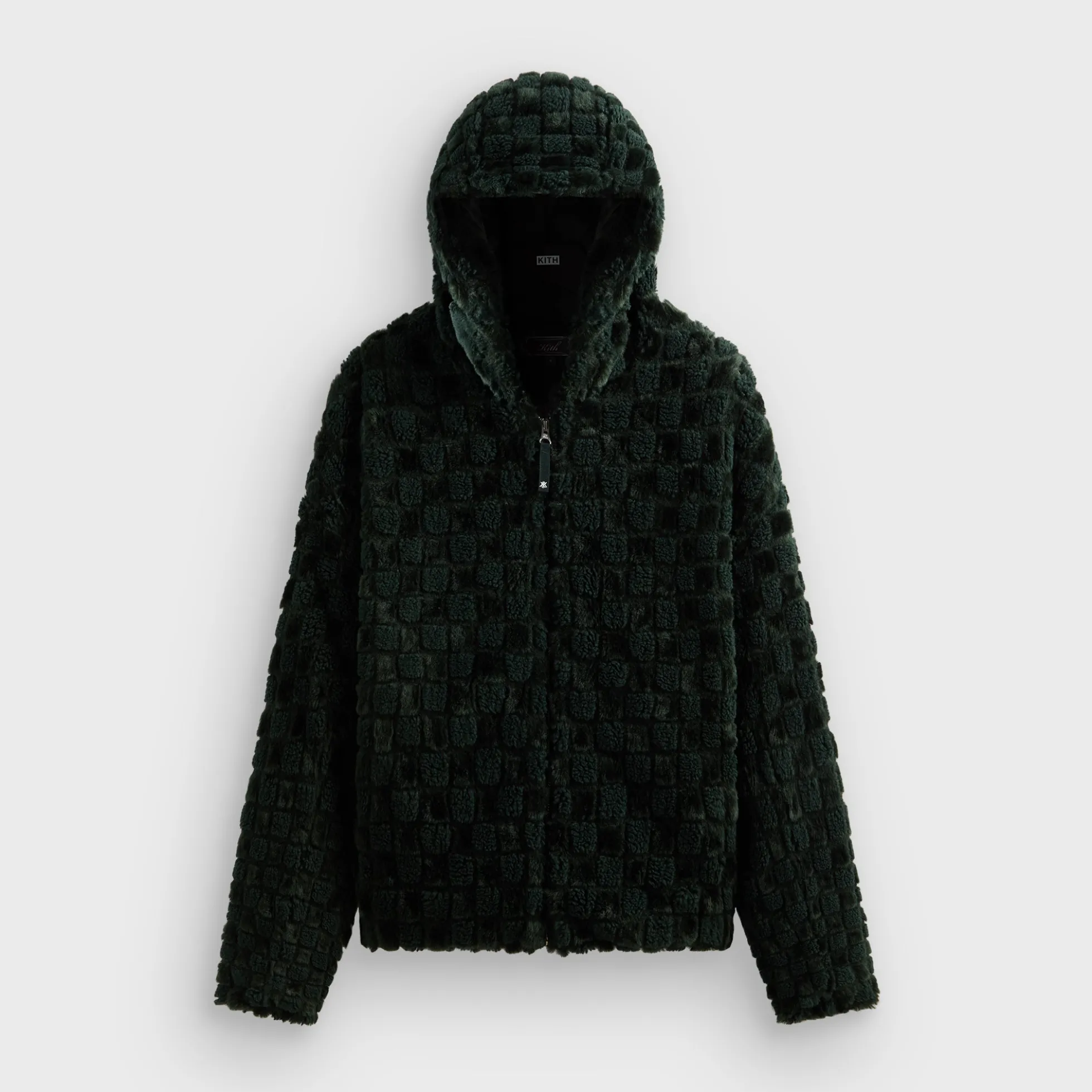 Blouson bomber à capuche court en fausse fourrure Kith