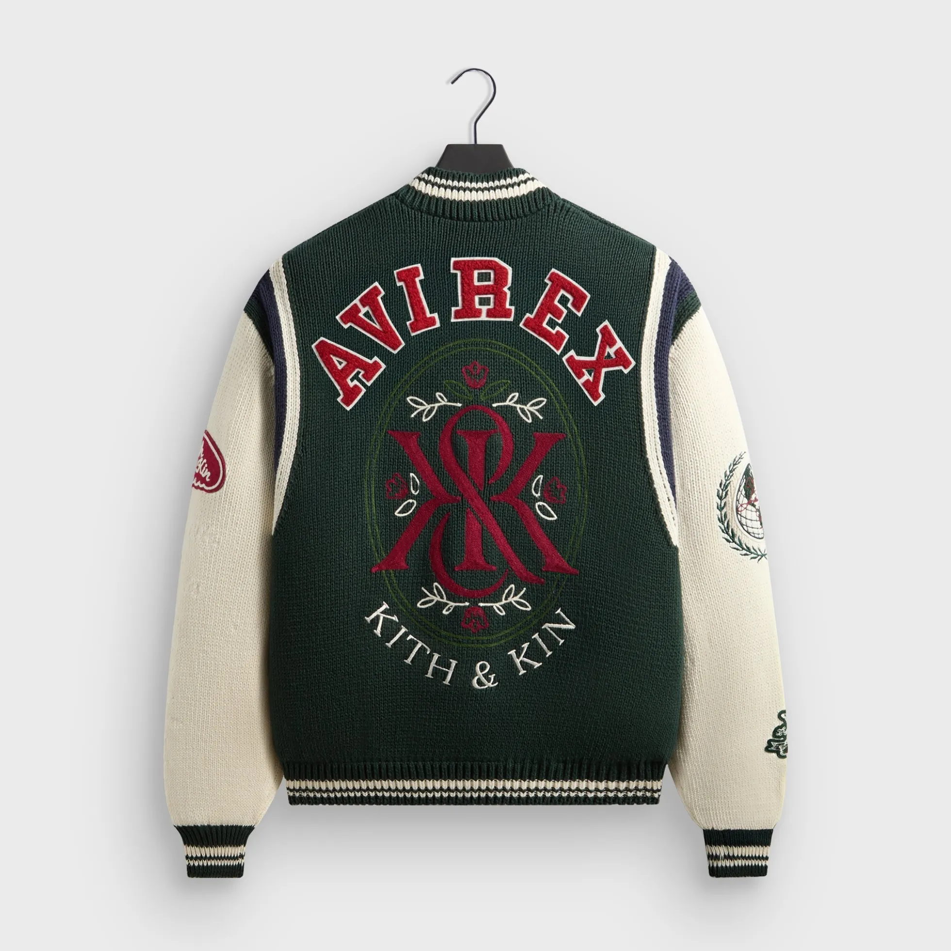 Blouson bomber en maille universitaire Kith for AVIREX Porter