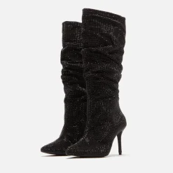 Bottines Geni Studio en daim noir ornées de cristaux