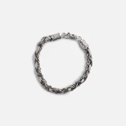Bracelet tressé rond , petit modèle, argent