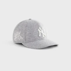 Casquette ajustée Kith & New Era pour les Yankees de New York, modèle 59Fifty en jersey brossé, profil bas, gris chiné moyen