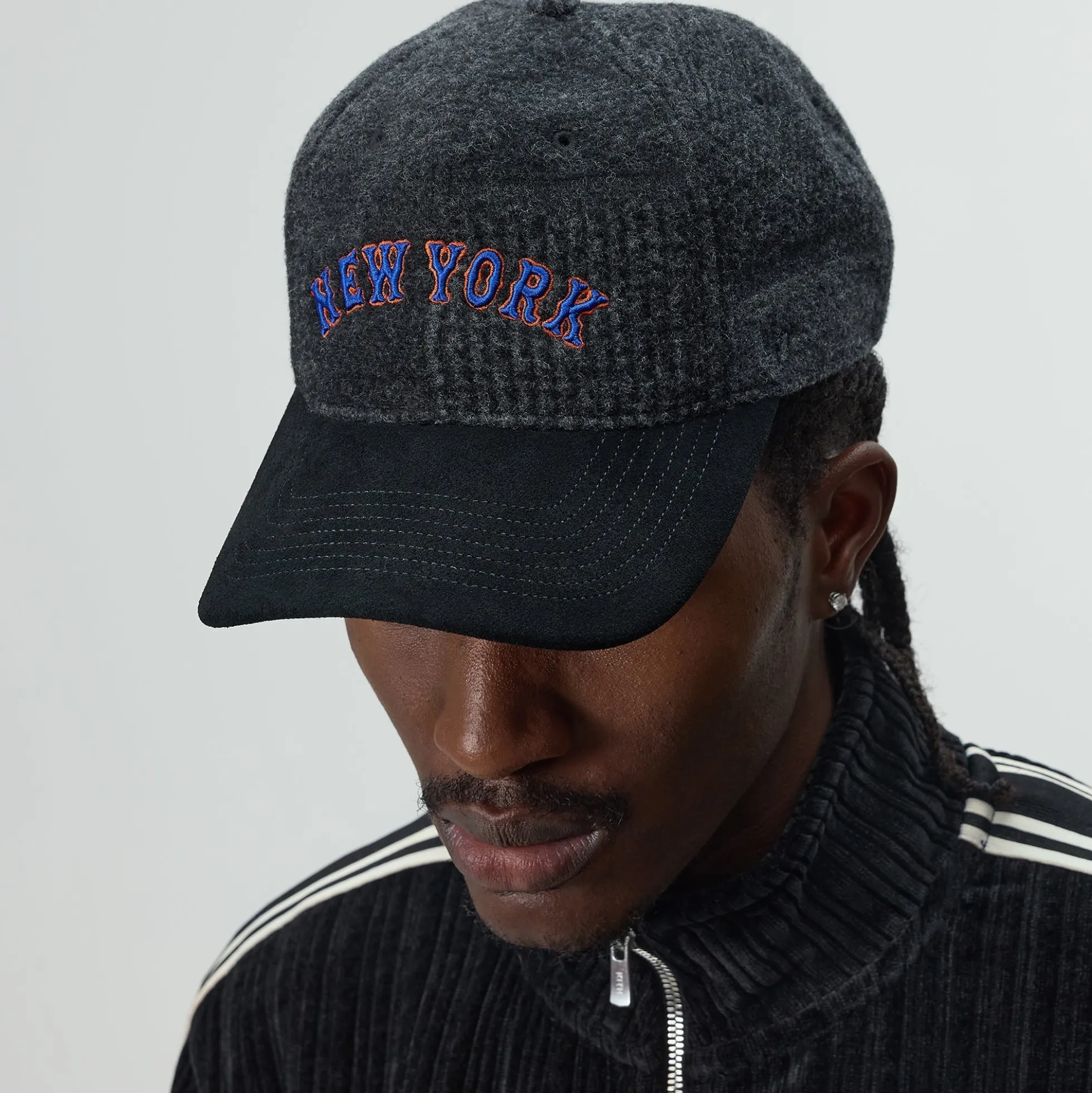 Casquette Kith & '47 pour les Mets de New York, en laine patchwork, manches longues