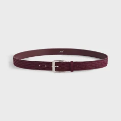 Ceinture en cuir suédé monogramme Kith