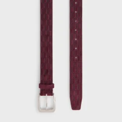 Ceinture en cuir suédé monogramme Kith