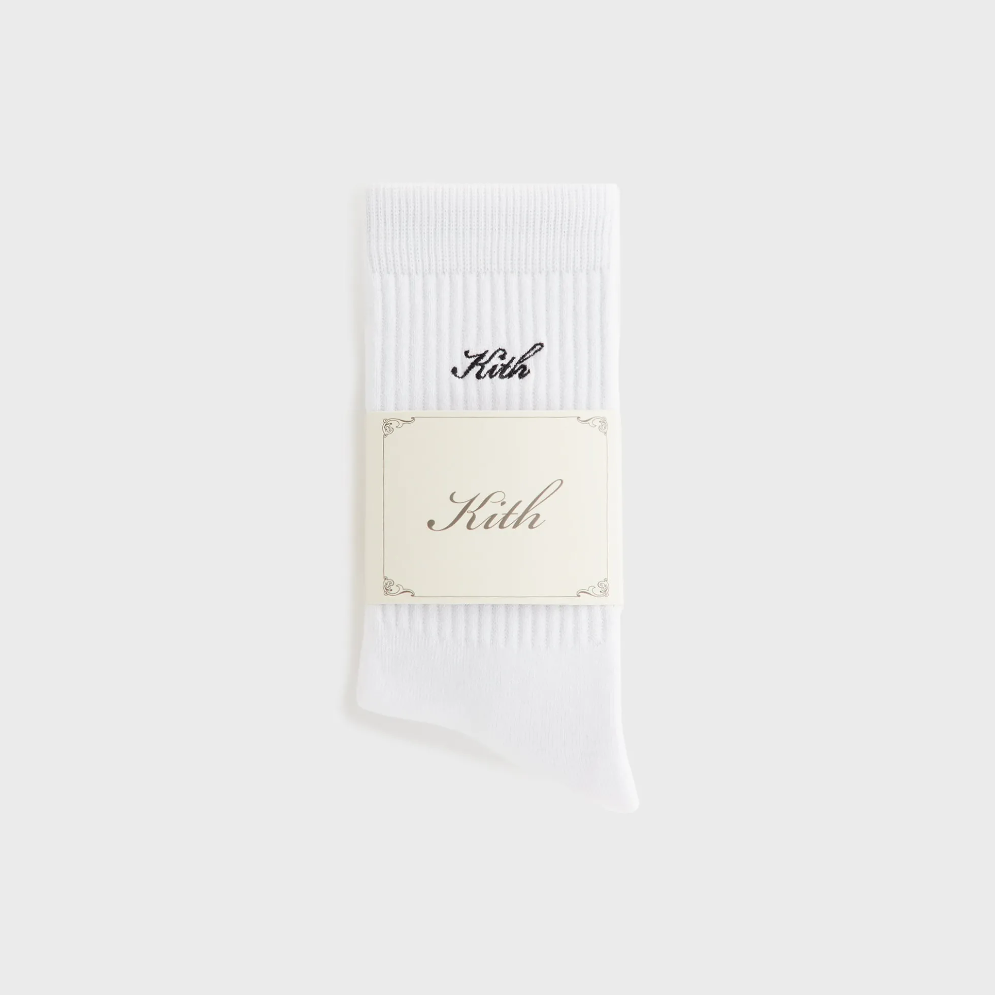 Chaussettes Kith pour femme, modèle classique Script, lot de 3, blanches
