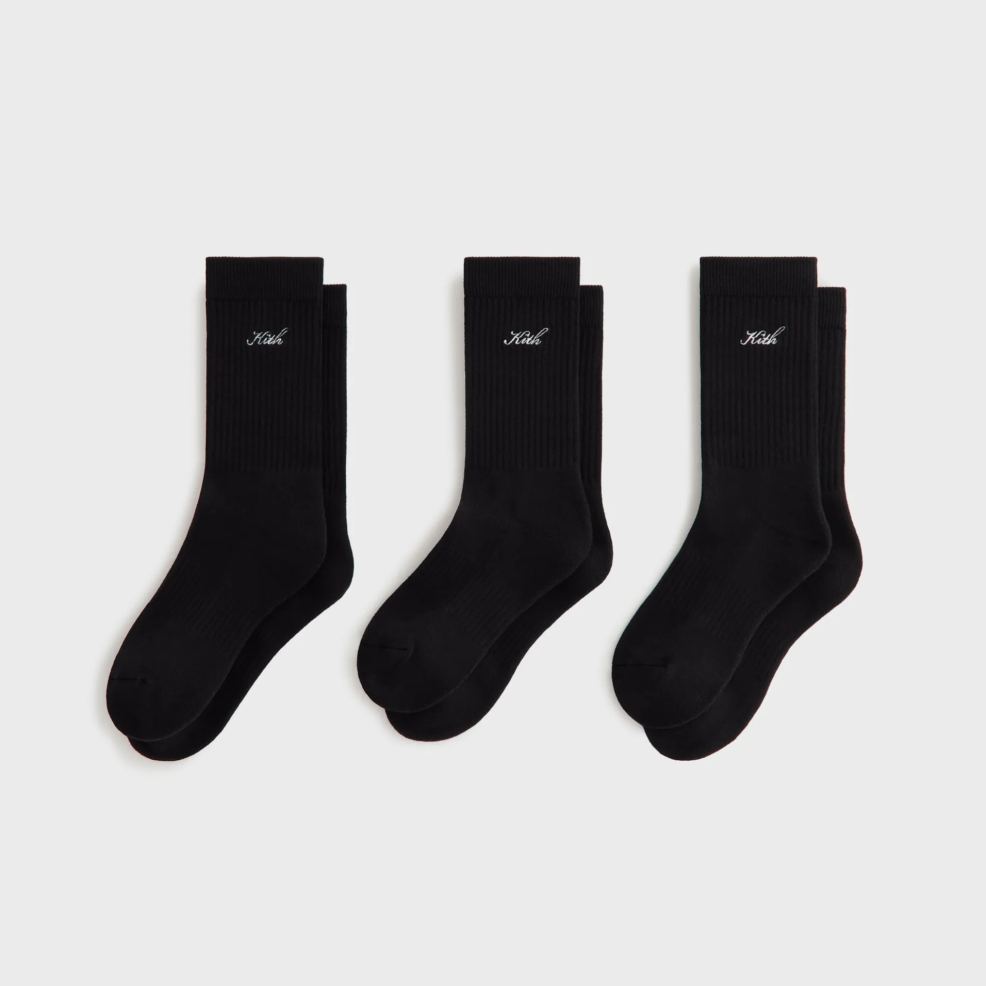 Chaussettes Kith Script Classic pour femme, lot de 3, noires