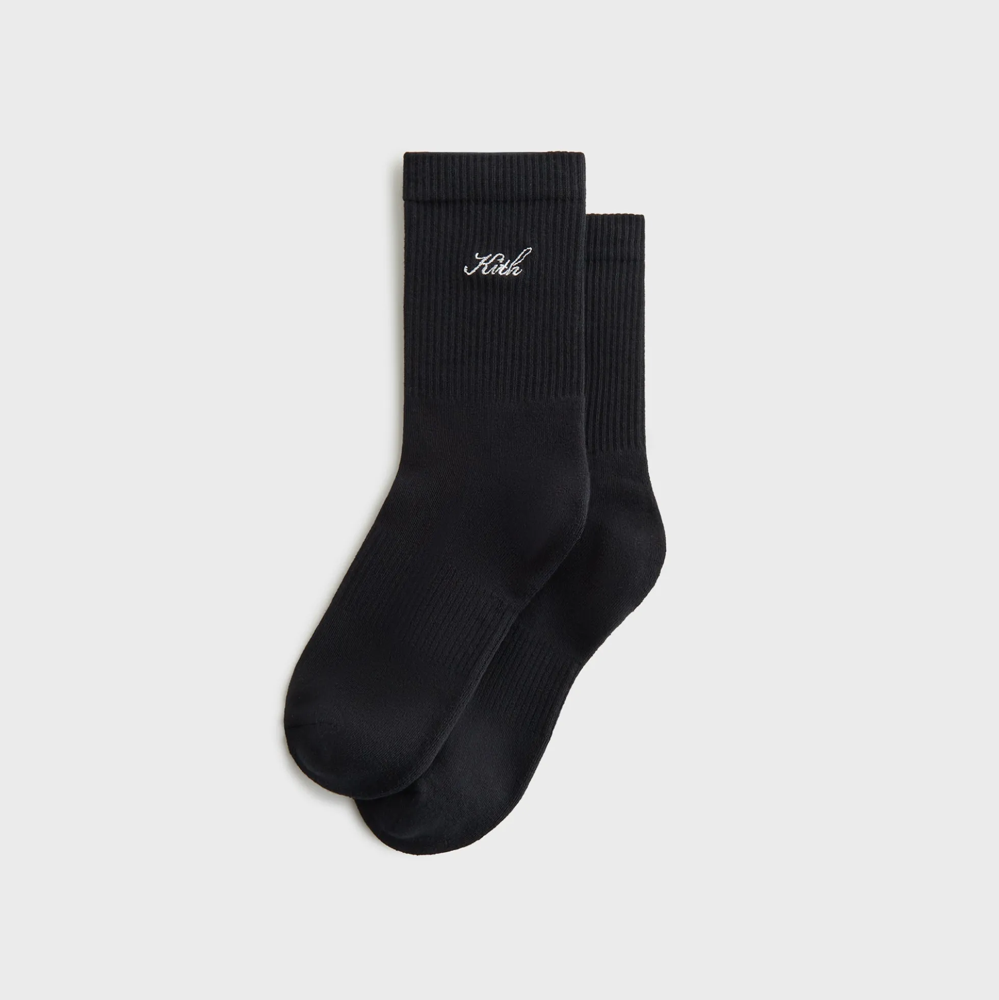 Chaussettes mi-mollet Kith pour femme, style script, couleur noire