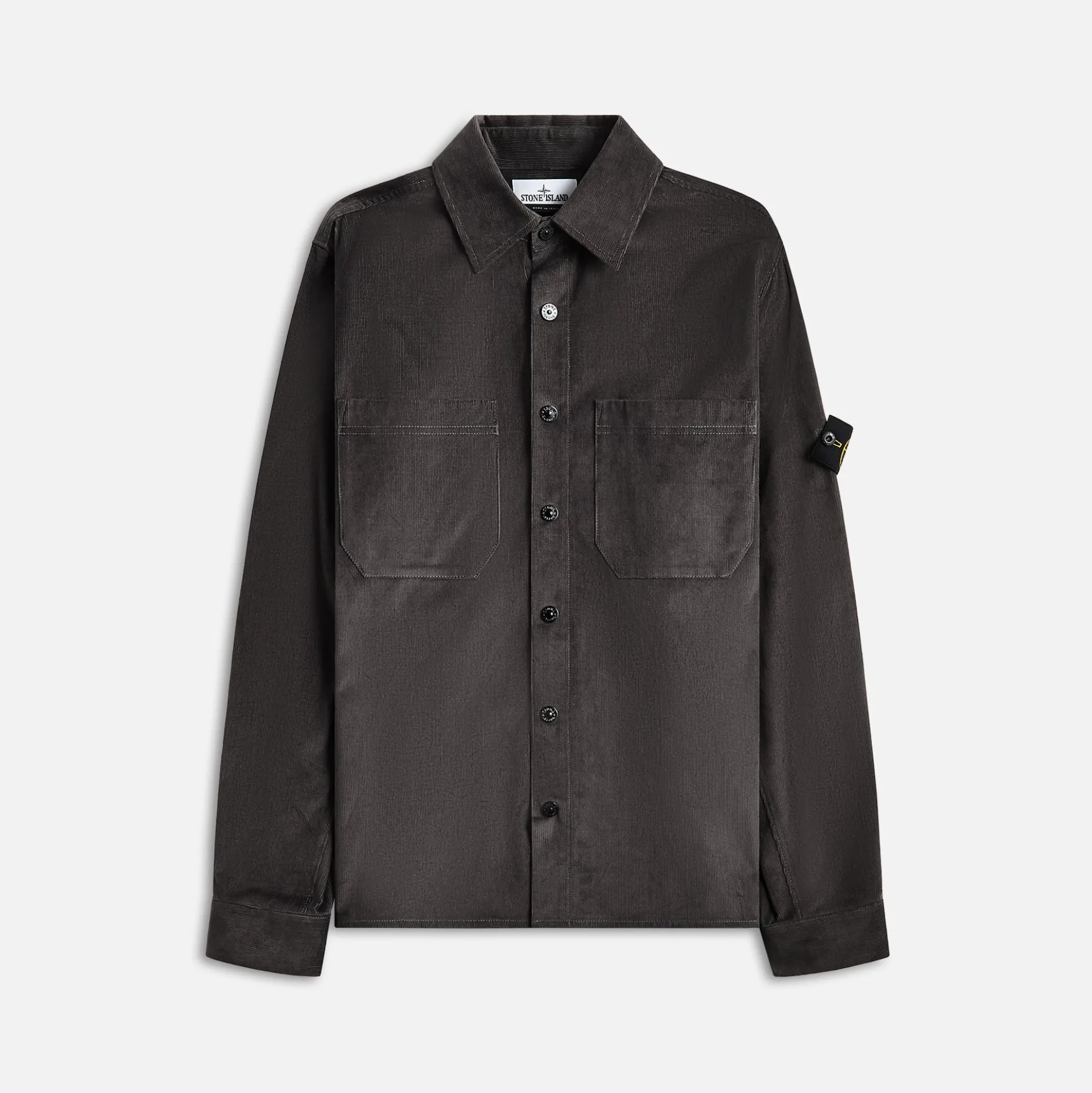 Chemise en micro-velours côtelé de coton