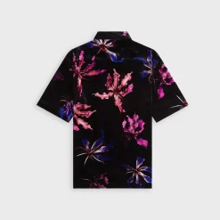 Chemise en velours de soie et viscose à imprimé floral dragon