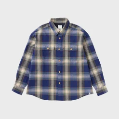 Chemise à manches longues à carreaux bois