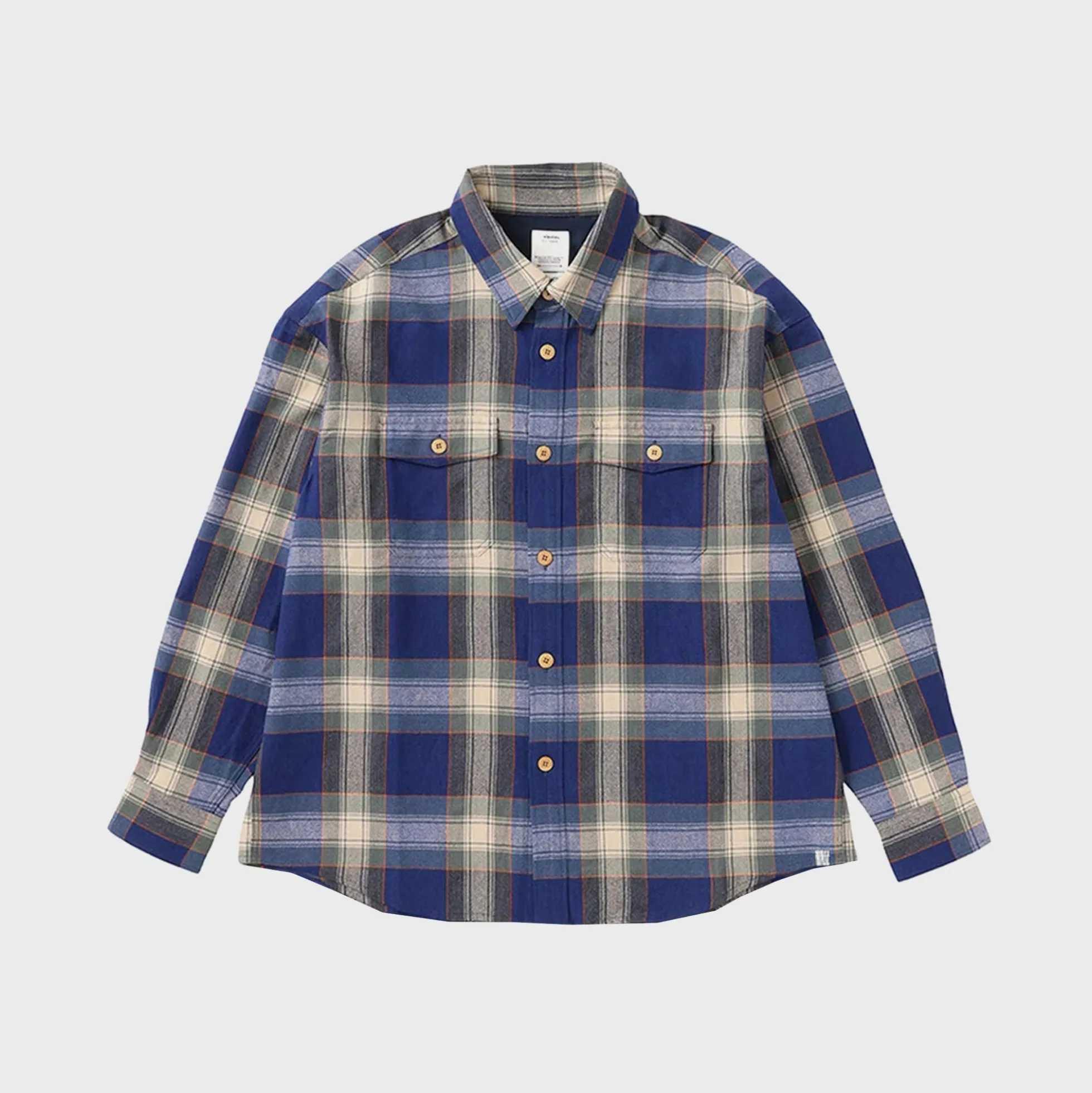 Chemise à manches longues à carreaux bois