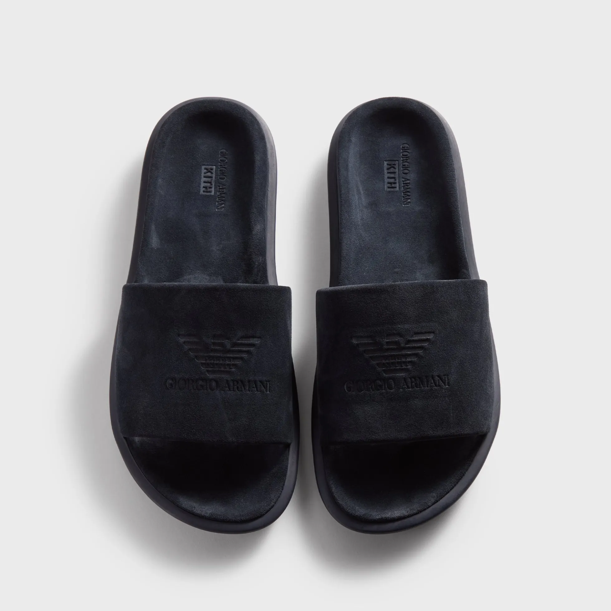 Claquettes en daim Giorgio Armani & Kith
