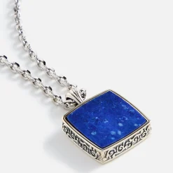 Collier Amulette Carré Lapis