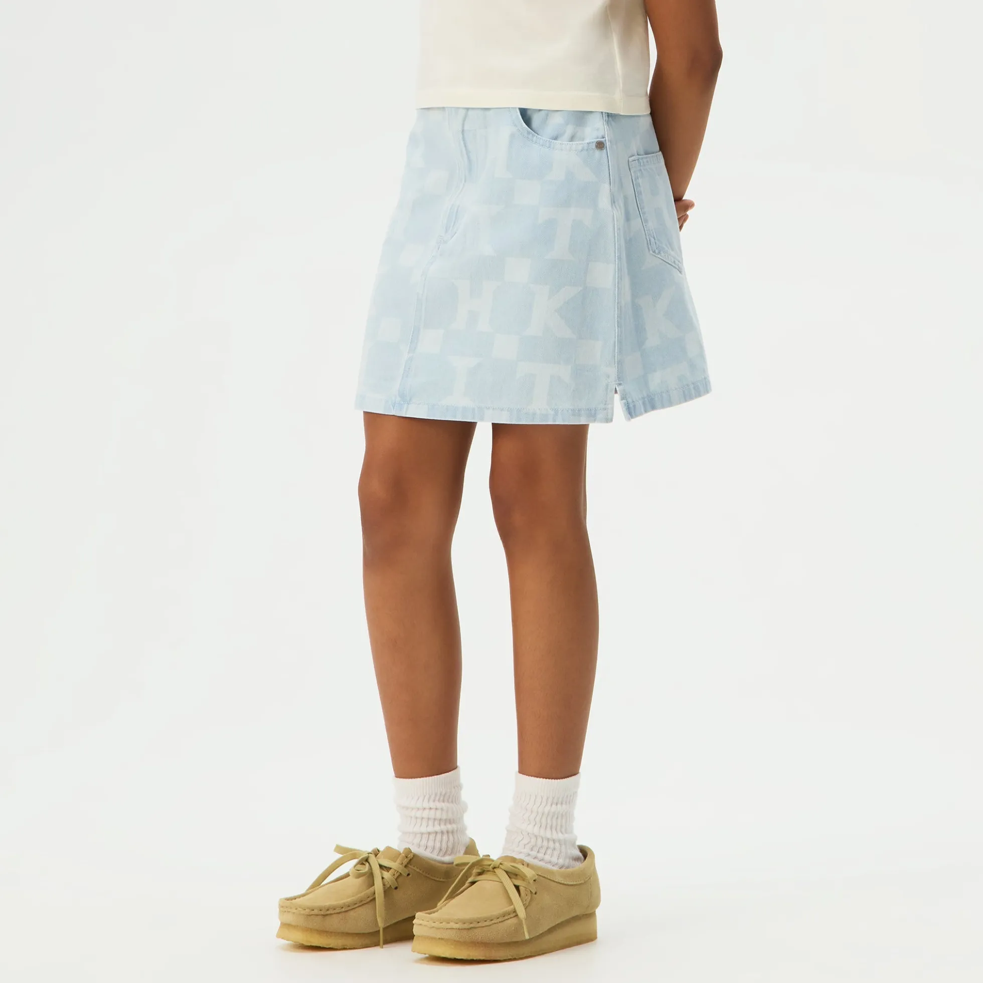 Jupe en jean monogrammée Kith Kids