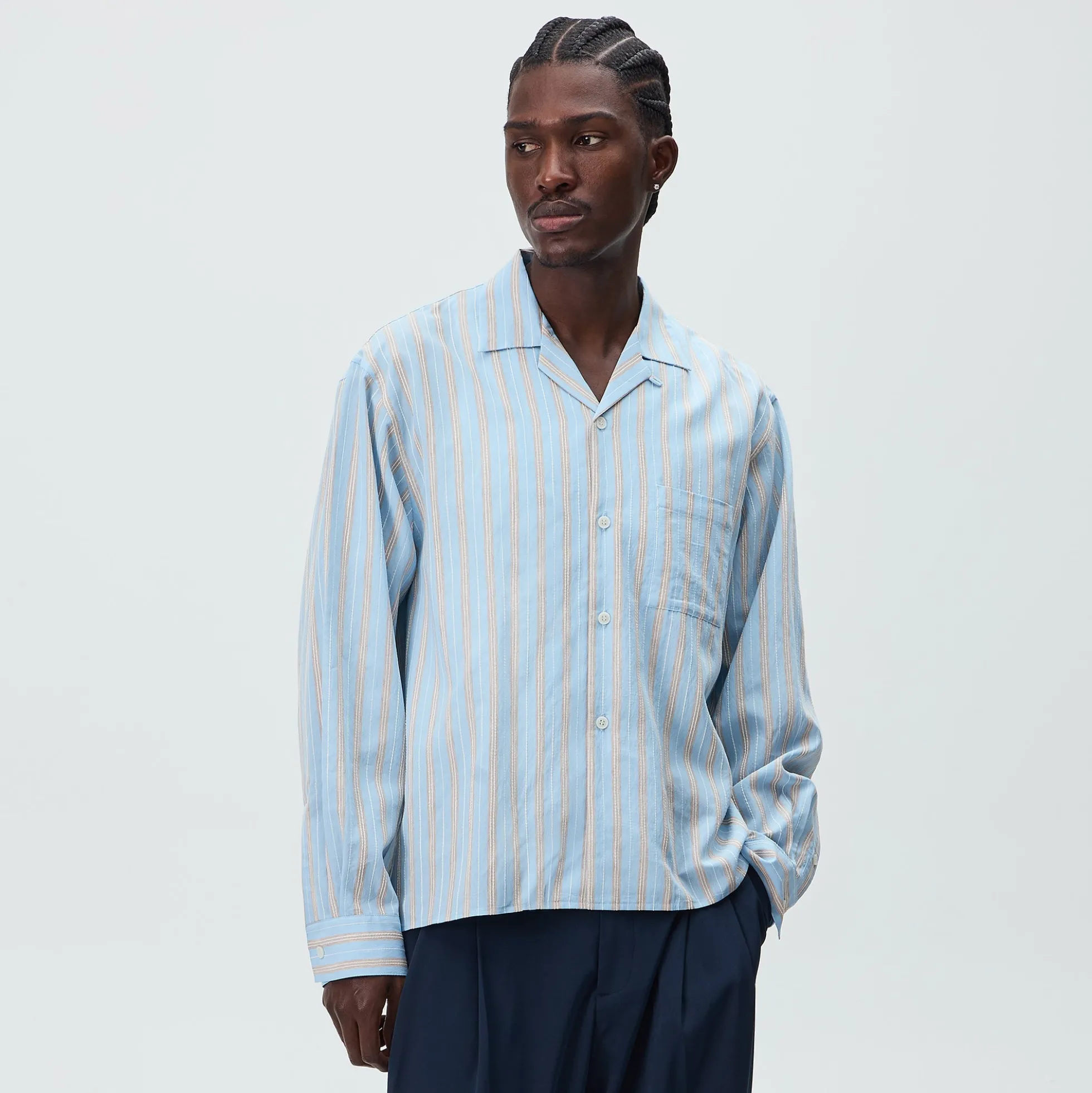Kith Barre Stripe Long Sleeve Gianni Shirt