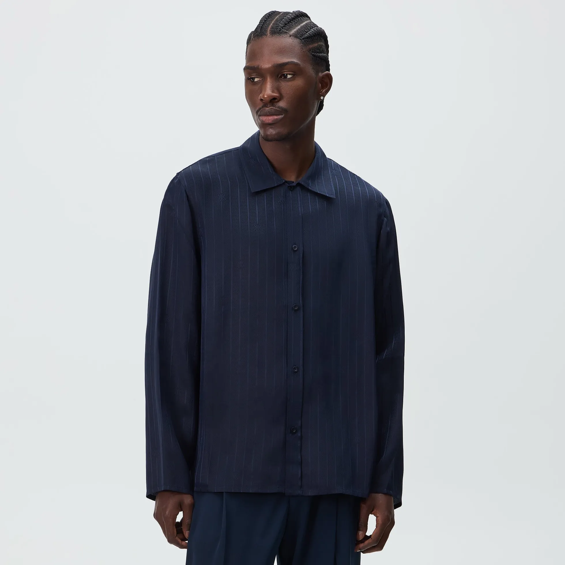 Kith Crest Logo Long Sleeve Boxy Collared Overshirt
