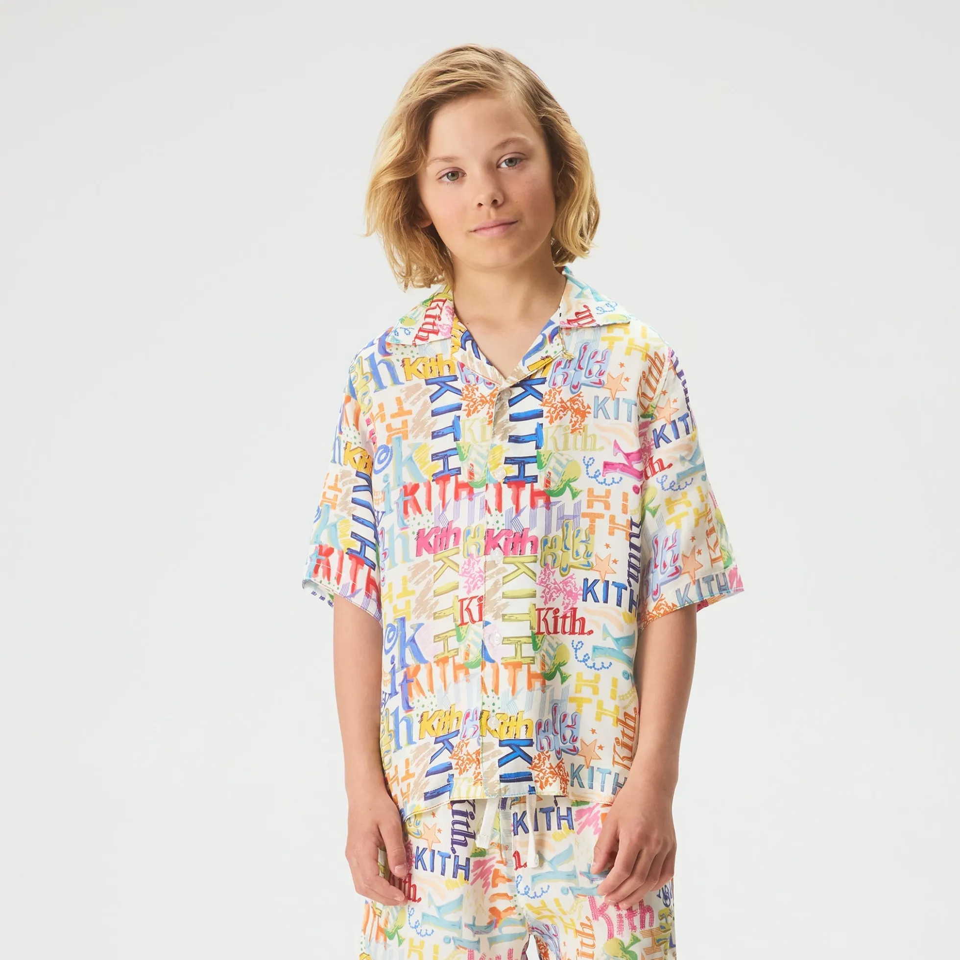 Kith Kids Thompson Camp Sketched Monogram Shirt