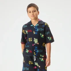 Kith Kids Thompson Camp Tossed Monogram Shirt
