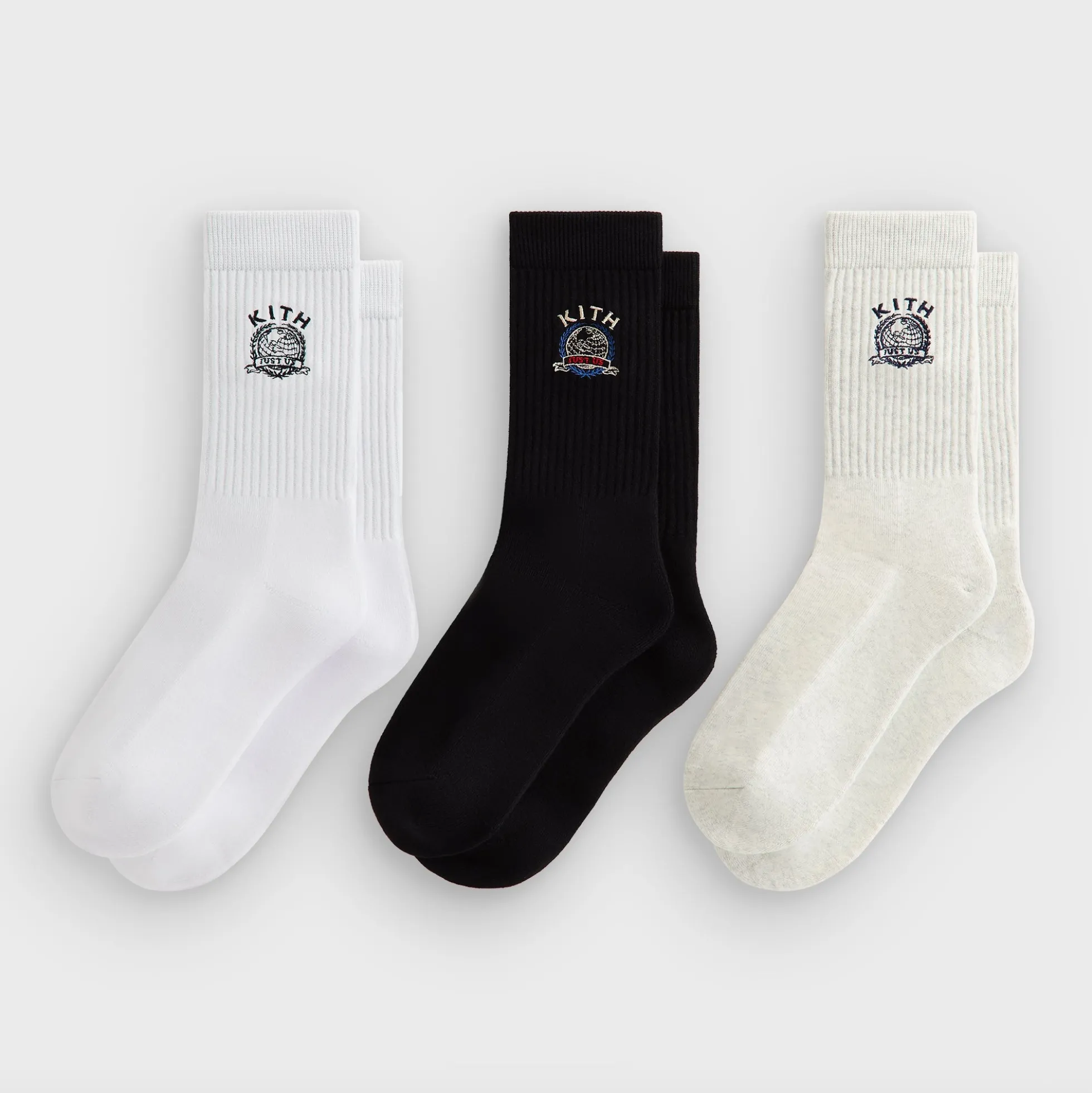 Kith 3-Pack Just Us Cotton Crew Socks