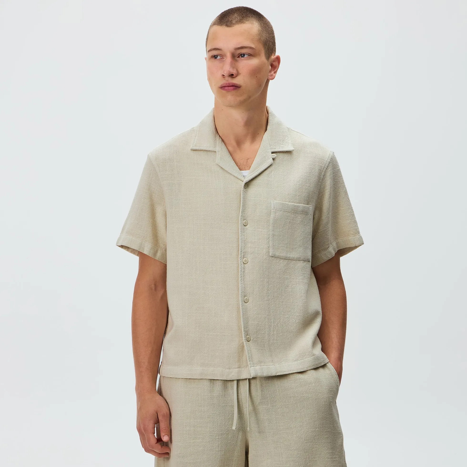 Kith Soft Woven Cropped Beckham Camp Collar Shirt