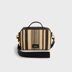 Kith Striped Raffia Double Zip Crossbody