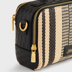 Kith Striped Raffia Double Zip Crossbody