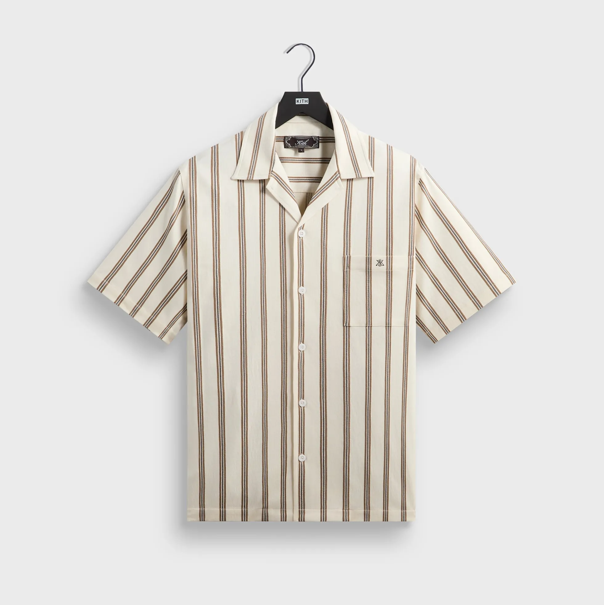 Kith Textured Stripe Thompson Camp Collar Shirt