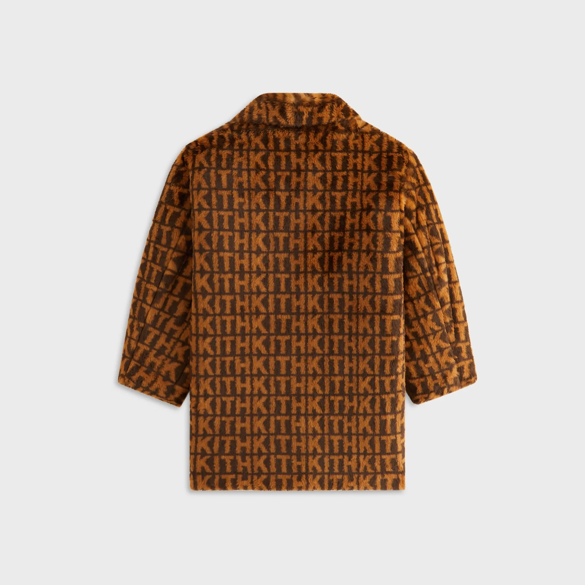 Manteau Royce monogrammé en fausse fourrure Kith Kids