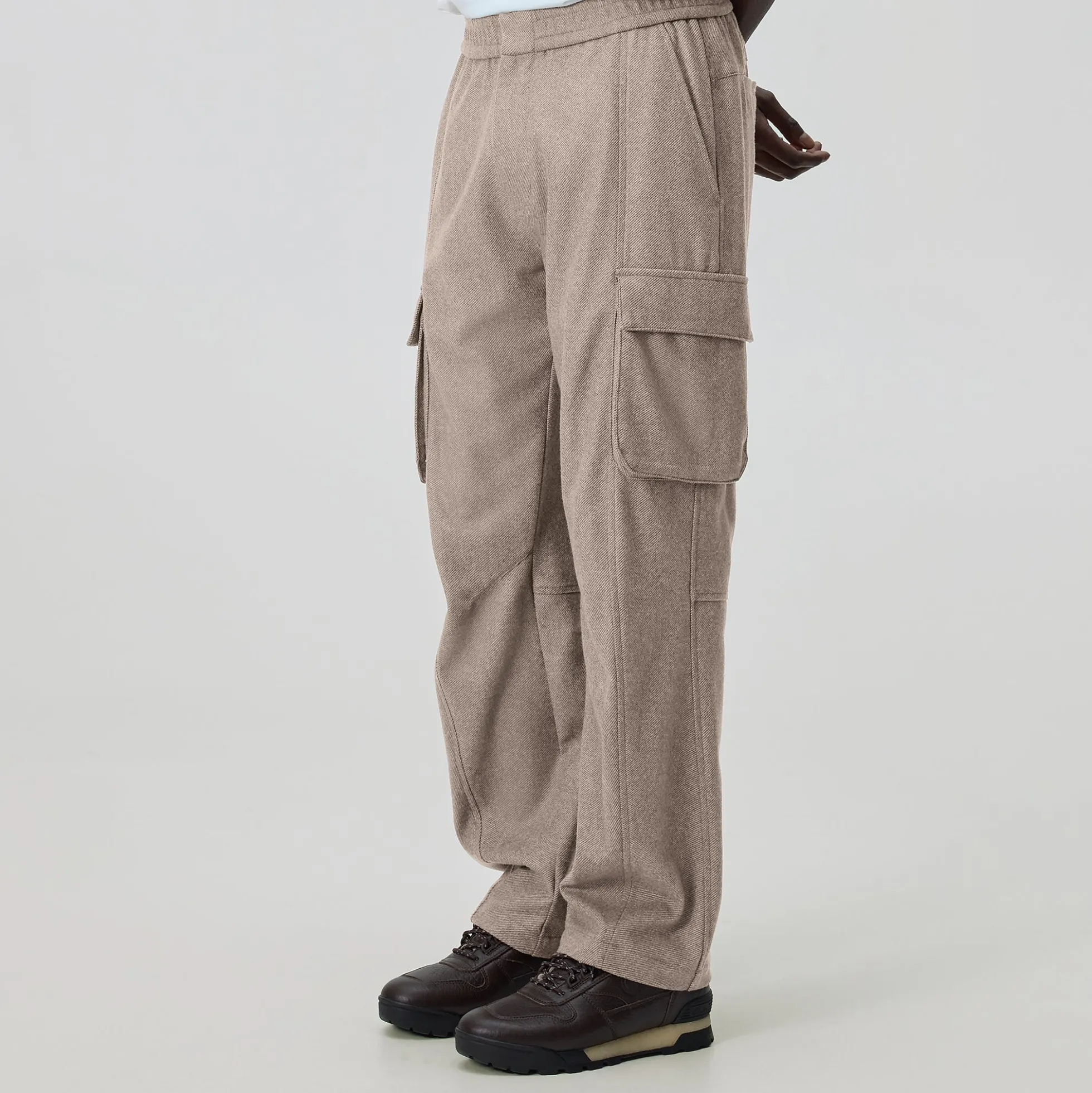 Pantalon cargo plissé Elias en sergé de laine Kith