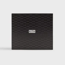 Porte-cartes en daim monogramme Kith