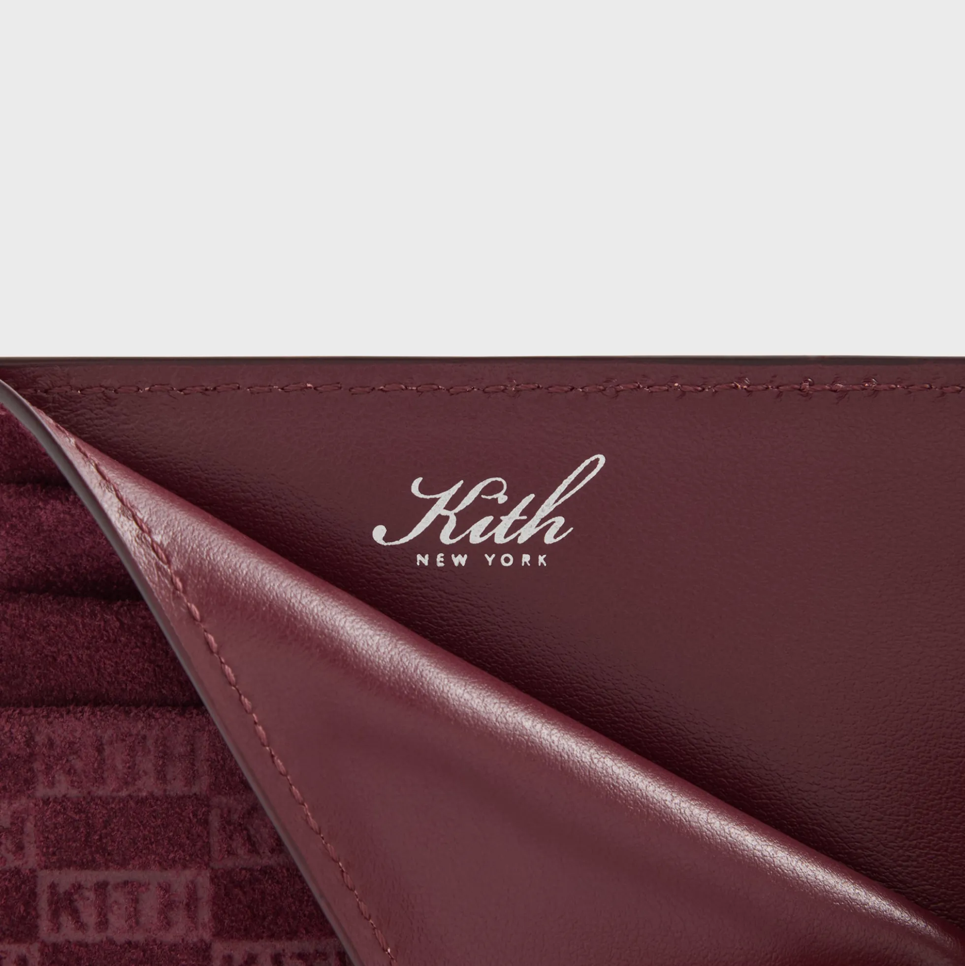 Porte-cartes Kith Monogram en daim