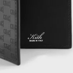 Portefeuille Kith Monogram en cuir noir