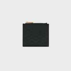 Portefeuille à pression en cuir monogrammé Kith