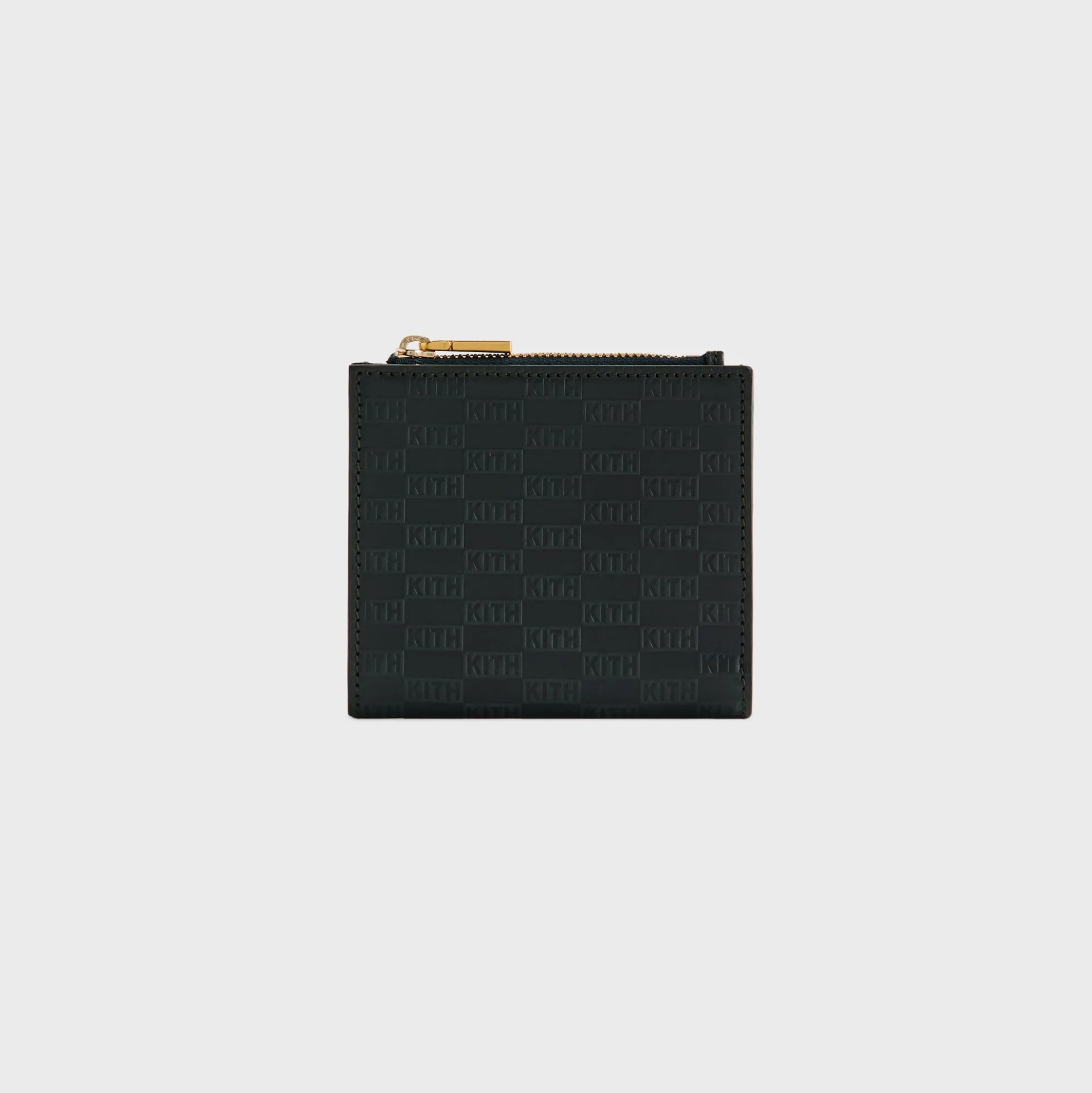 Portefeuille à pression en cuir monogrammé Kith