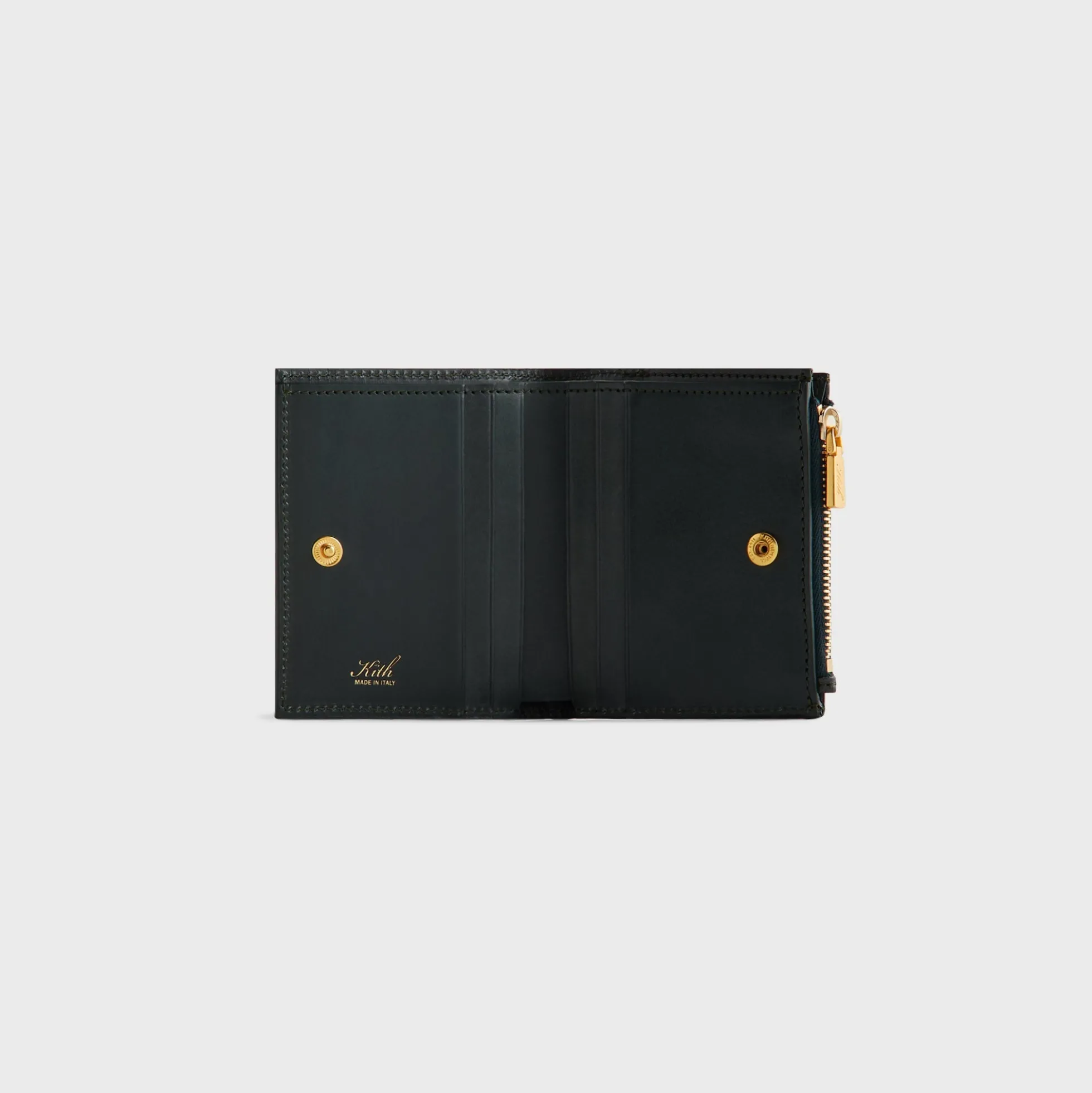 Portefeuille à pression en cuir monogrammé Kith
