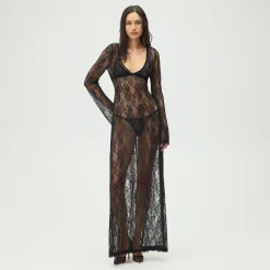 Robe longue en dentelle à col V Lyla de Lisa for Kith pour femme