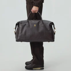 Sac de voyage Kith en cuir embossé façon crocodile
