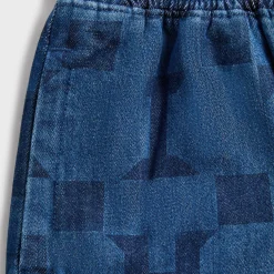 Short en jean monogrammé Kith Kids