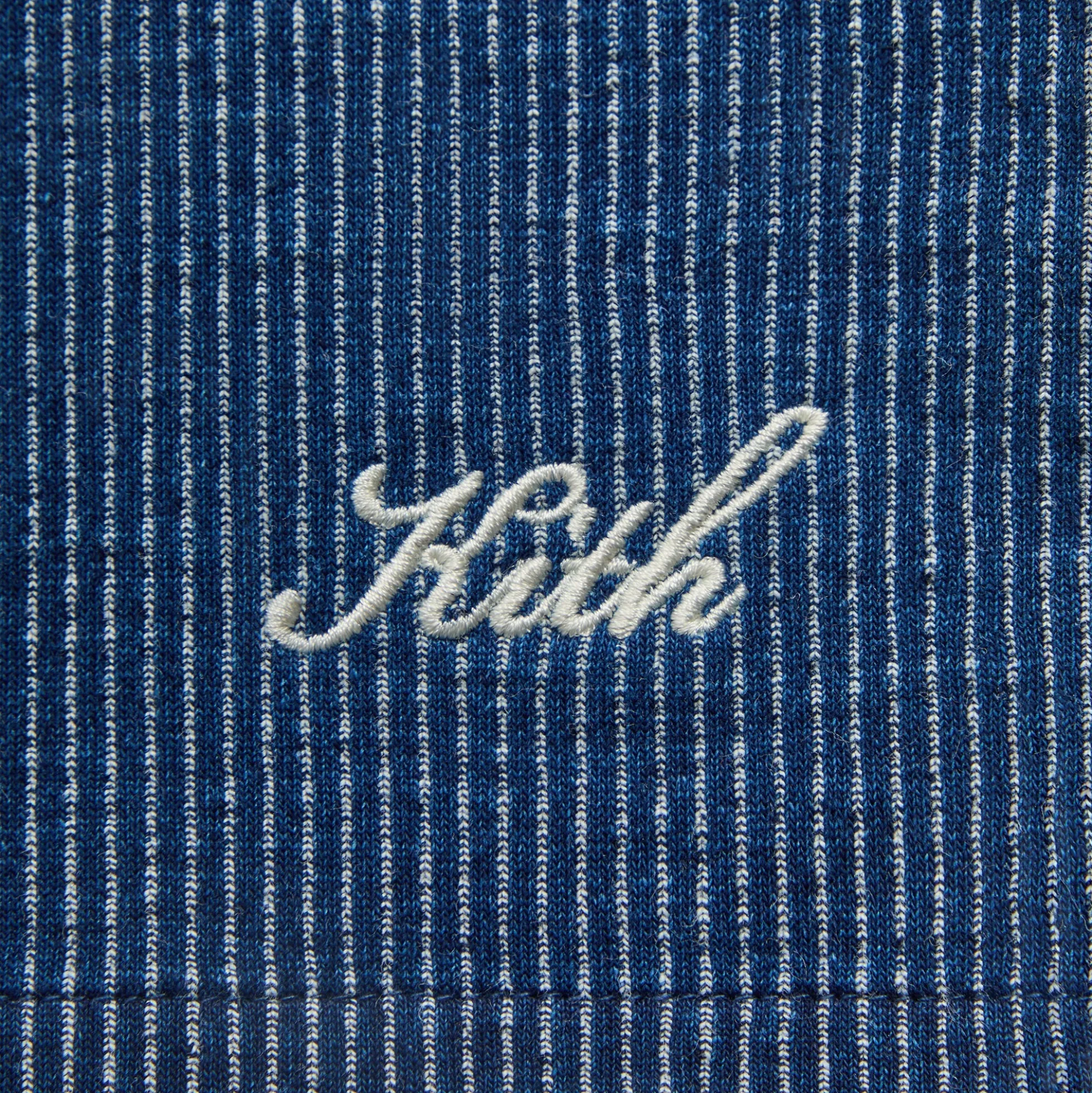 Surchemise à rayures Kith Railroad, col carré, indigo foncé