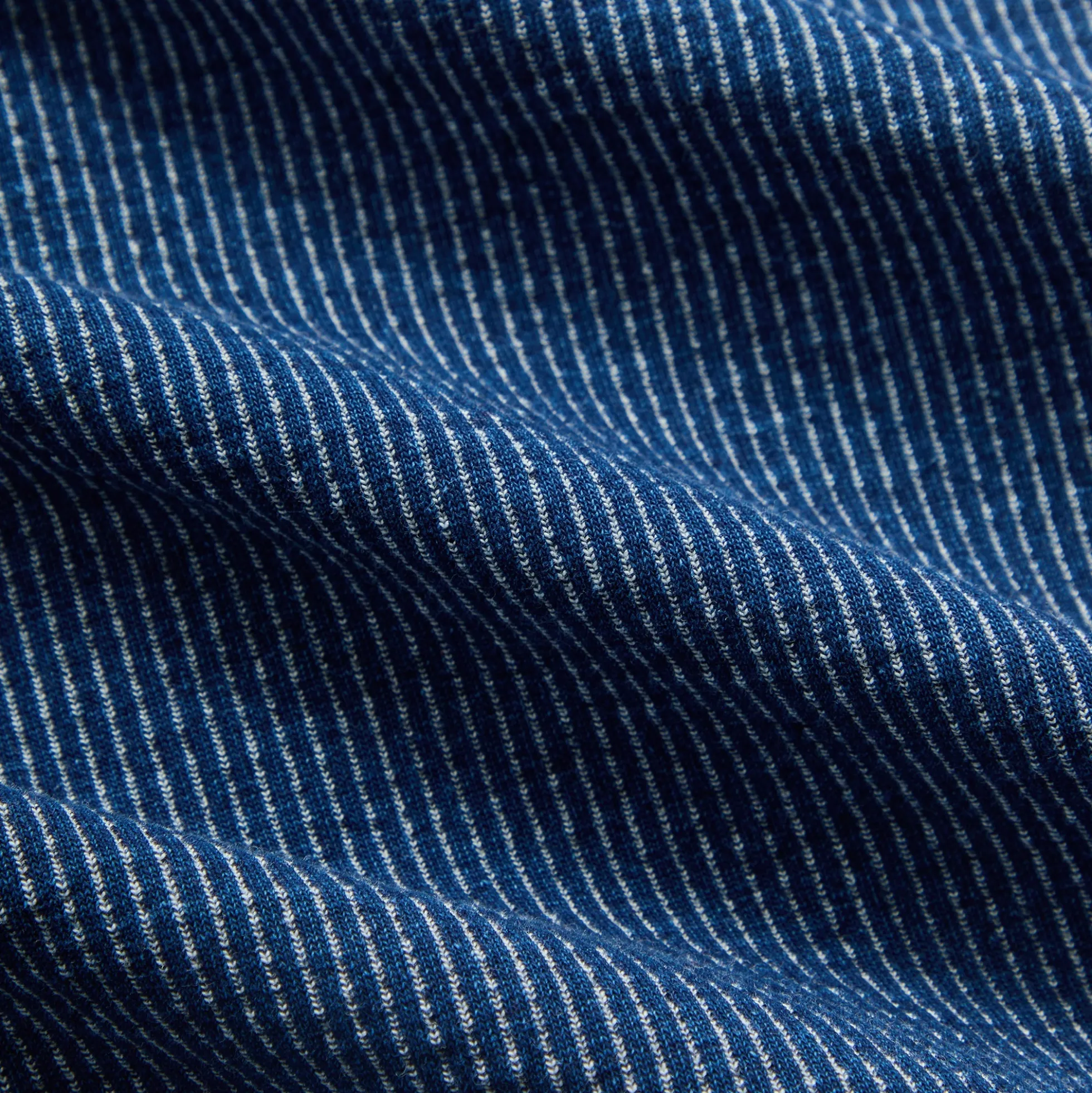 Surchemise à rayures Kith Railroad, col carré, indigo foncé