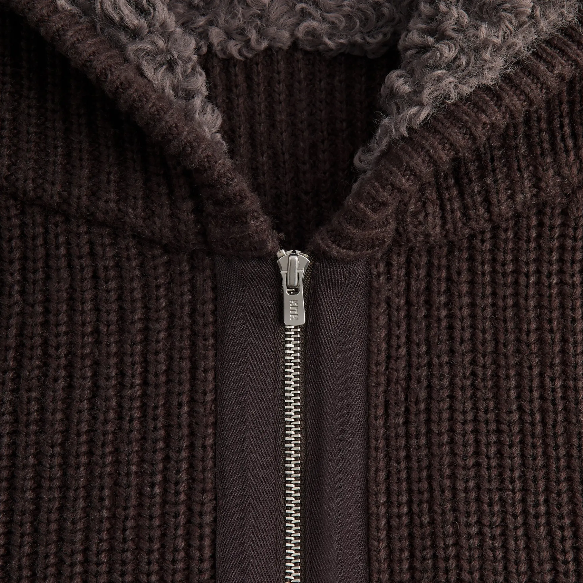 Sweat à capuche zippé Kith en maille mérinos