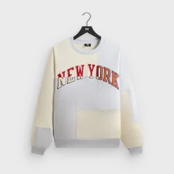 Sweat-shirt à col rond en polaire patchwork Kith for the New York Knicks