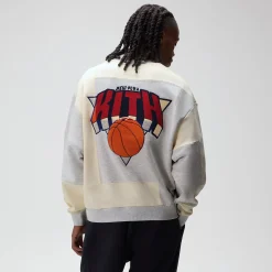 Sweat-shirt à col rond en polaire patchwork Kith for the New York Knicks