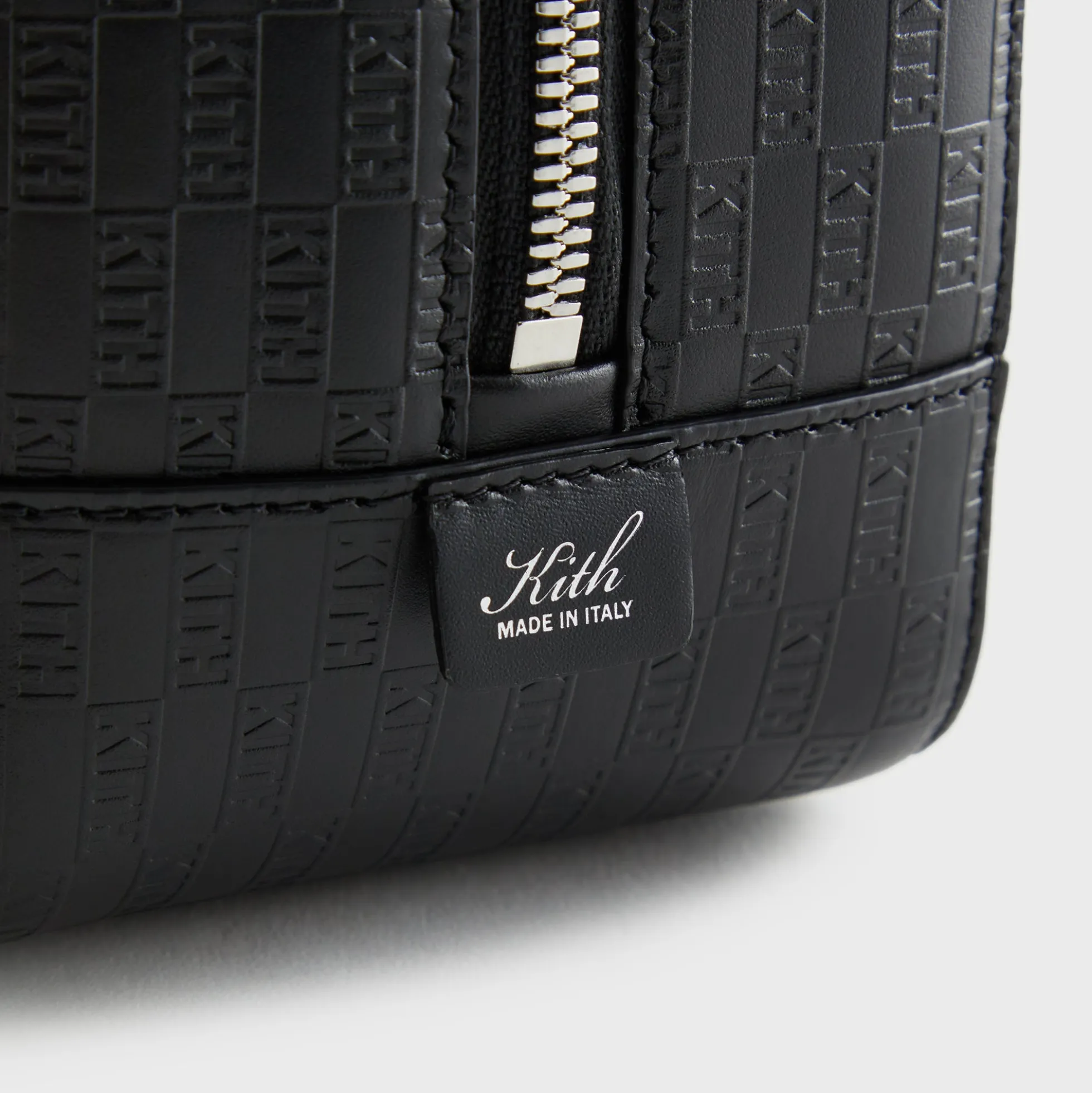 Trousse de toilette Kith Monogram en cuir noir