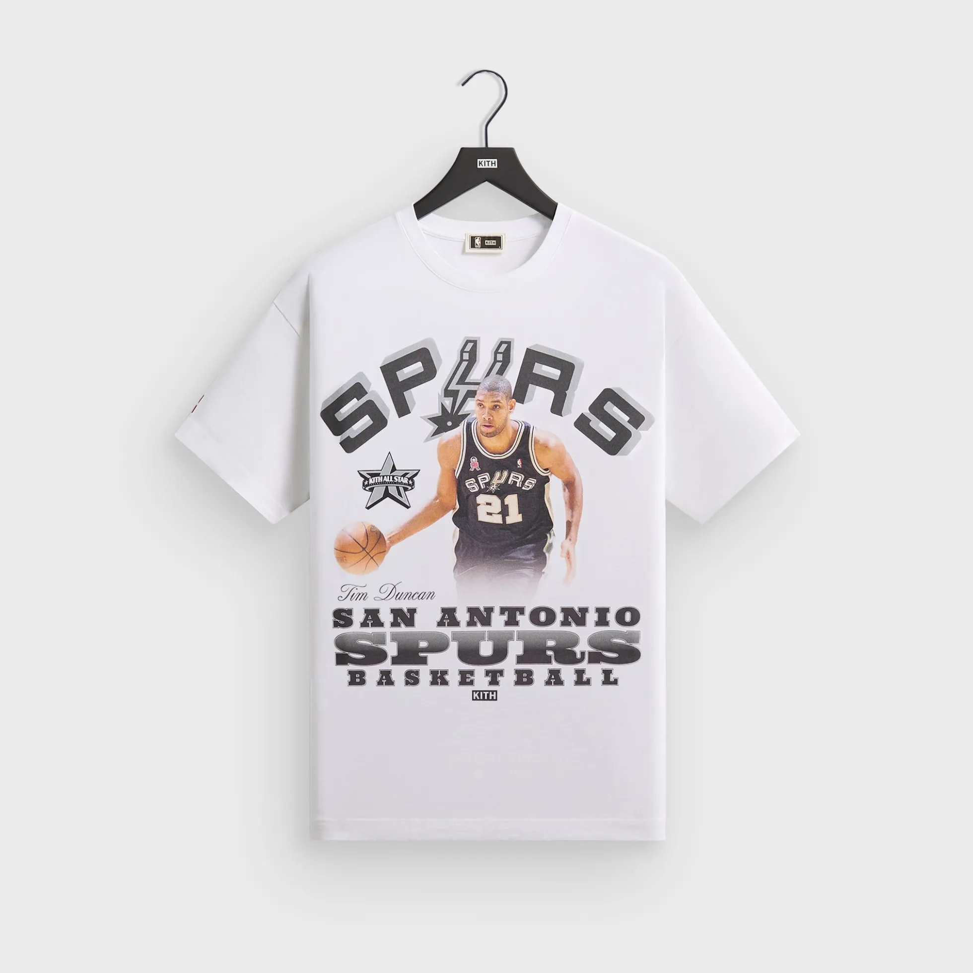 T-shirt vintage Kith pour la star NBA des San Antonio Spurs, Tim Duncan