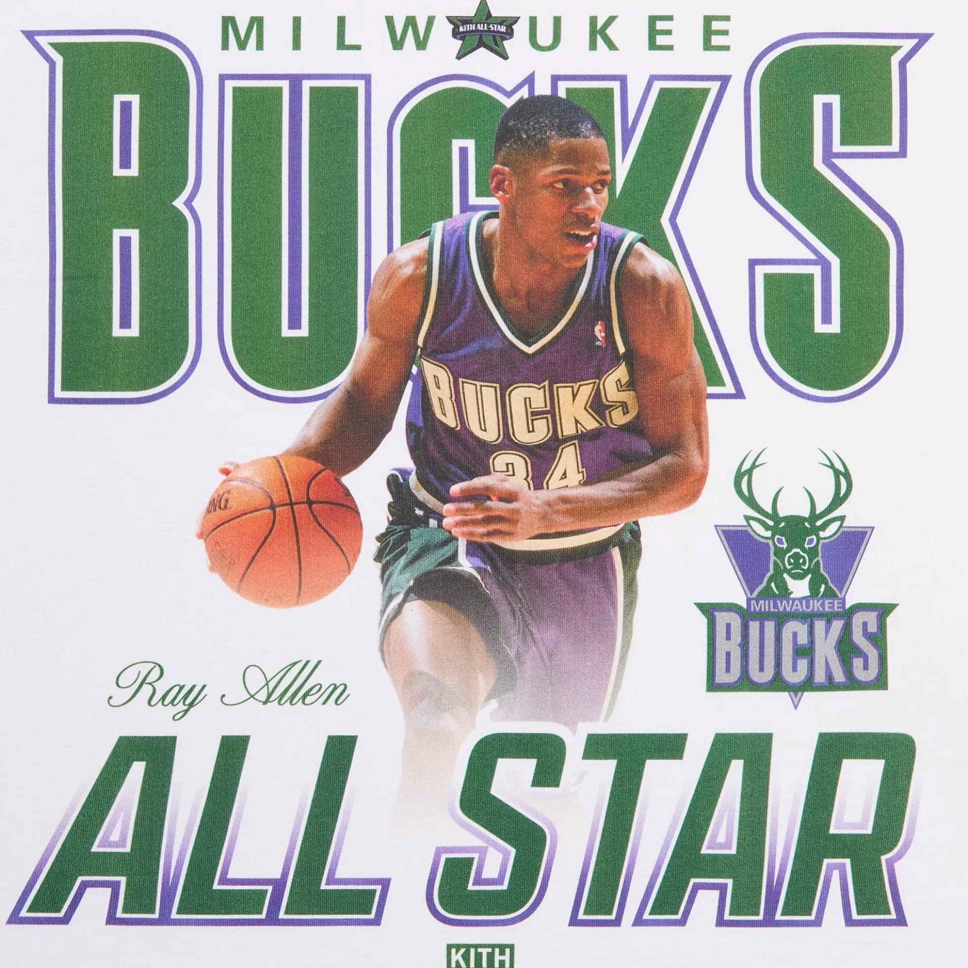 T-shirt vintage Kith pour Ray Allen, star des Milwaukee Bucks (NBA)