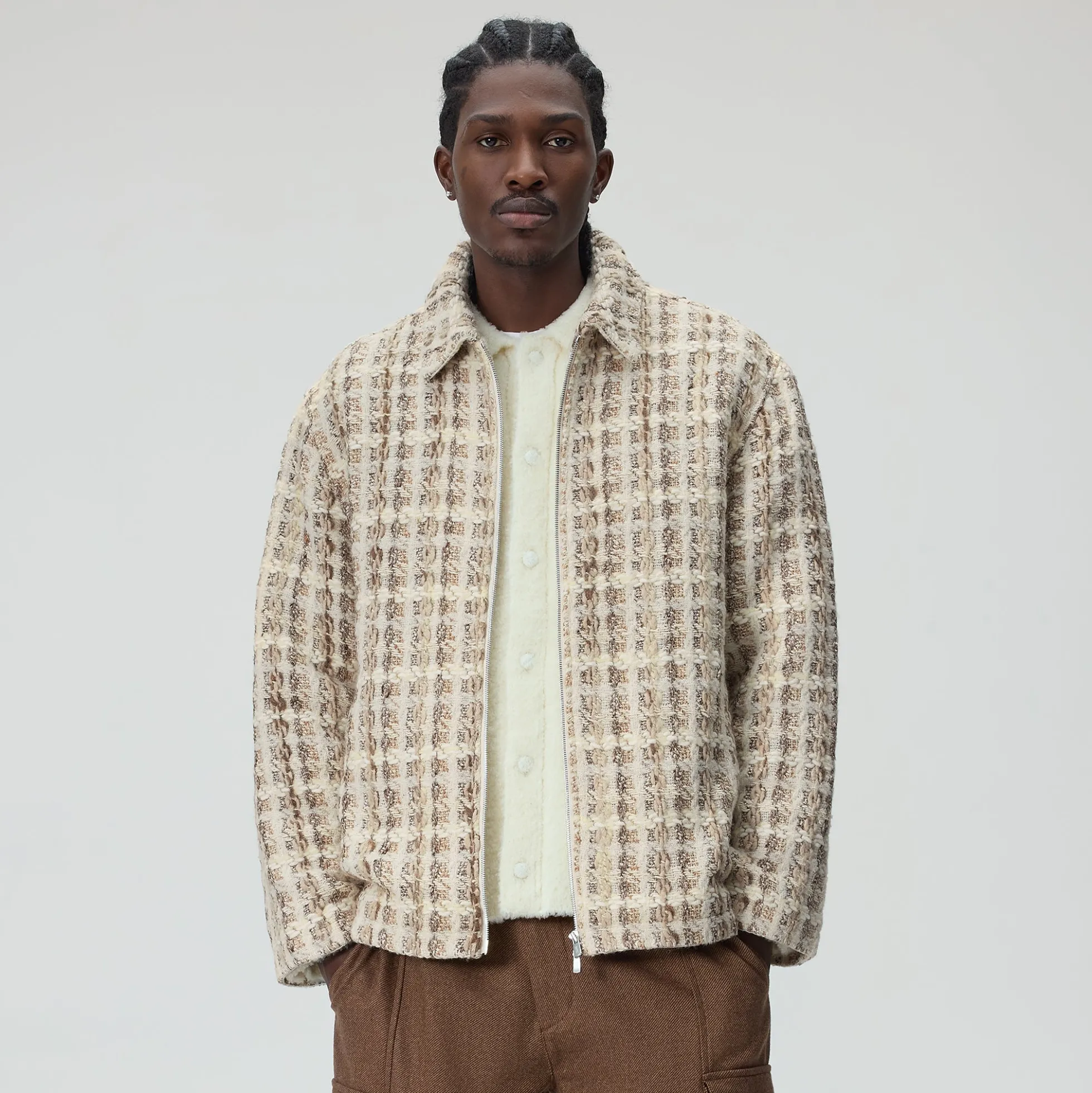 Veste de coach en tweed à carreaux Kith