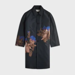 Veste en taffetas de laine et polyester à imprimé chardon